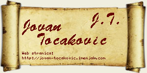 Jovan Točaković vizit kartica